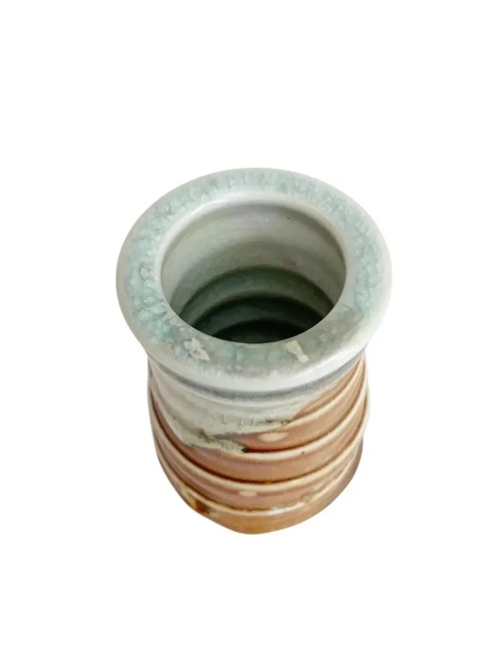 Ceramic Bud Vase – Wheel Thrown Pottery, Ribbed Texture